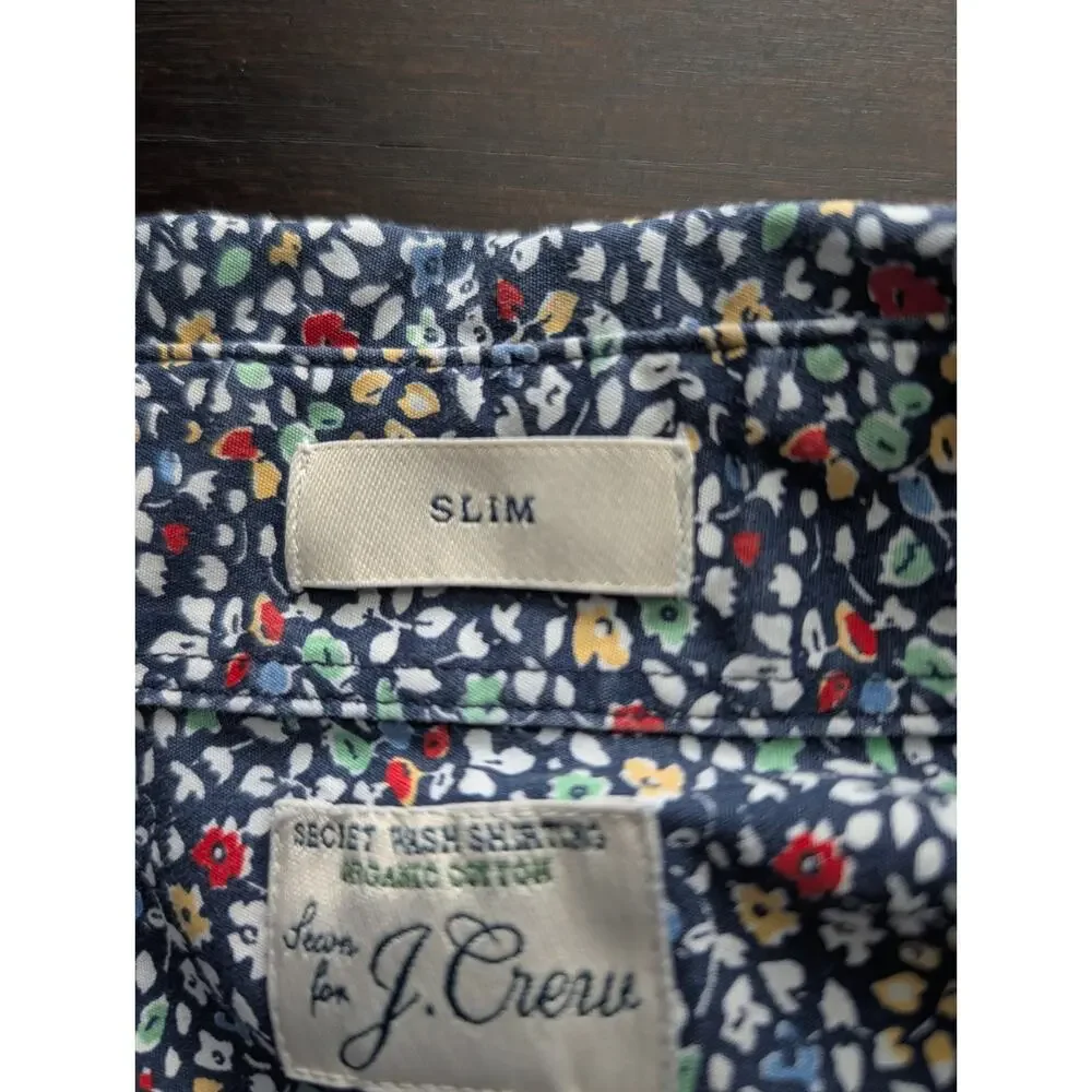 J.Crew Secret Wash Organic Cotton Floral Shirt Medium Liberty Print Micro Ditsy